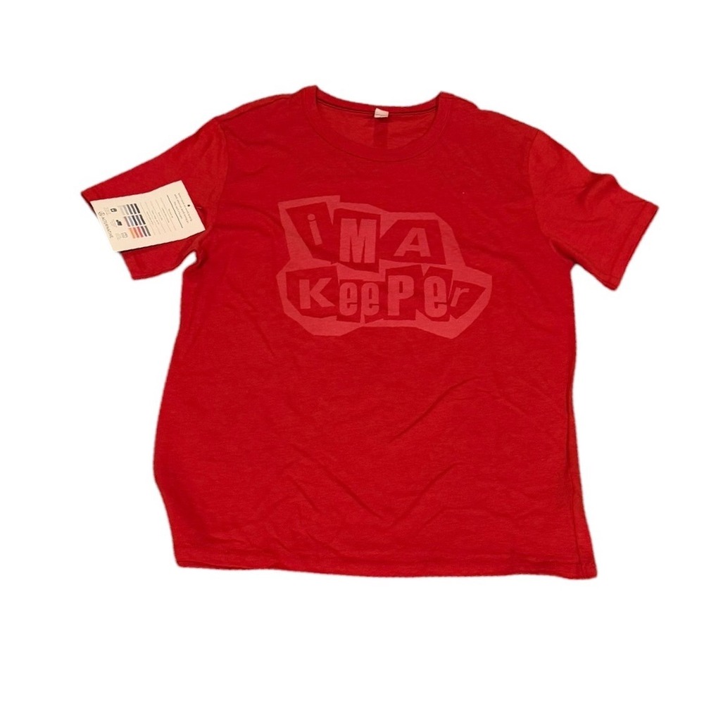 Alternative Apparel Womens Red I'M A KEEPER Graphic T-Shirt Size L NEW